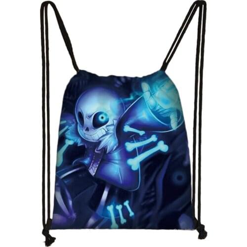 Undertale Sans 3D Cartoon Drawstring Bag Backpack Daily Casual Boys Girls knapsack Drawstring Bags