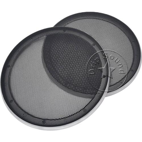 For 8" Inch Speaker Grill Cover Hige-grade Car Home Audio Conversion Net Decorative Circle Metal Mesh Protection 223mm #Silver
