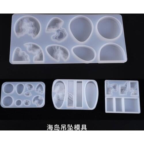 Diy Crystal Drop Glue Mold Island Pendant Beach Terraced Landscape Gem Pendant Mold Molds Baking Accessories Silicone Molds