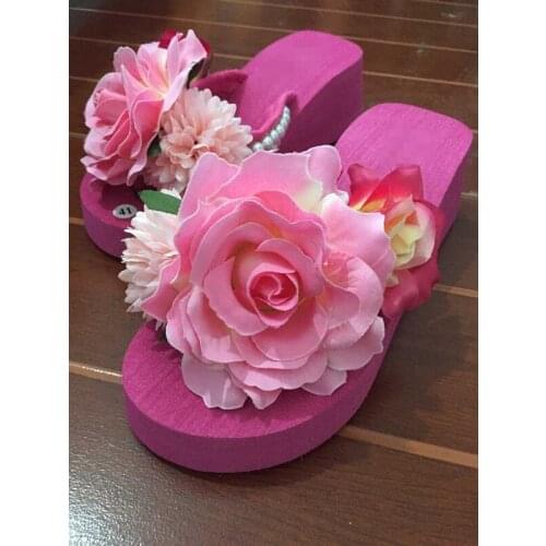 Fashion swing shoes summer sandals female slippers flower platform wedges slippers womens shoes free shipping