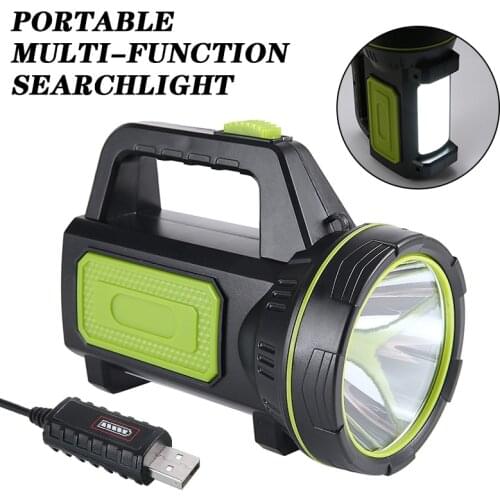 Mayitr Waterproof Lantern Flashlight Safety Spotlight Camping Handheld LED Searchlight Spotlight USB Rechargeable Flashlight