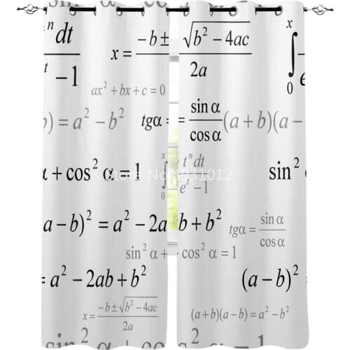 Mathematical Formula Window Curtains Home Decor Bedroom Kitchen Items Curtain Panel Curtains for Living Room