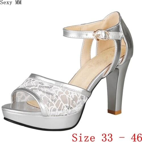 Women High Heel Sandals Shoes Woman High Heels Platform Gladiator Sandals Pumps Small Plus Size 33 - 40 41 42 43 44 45 46