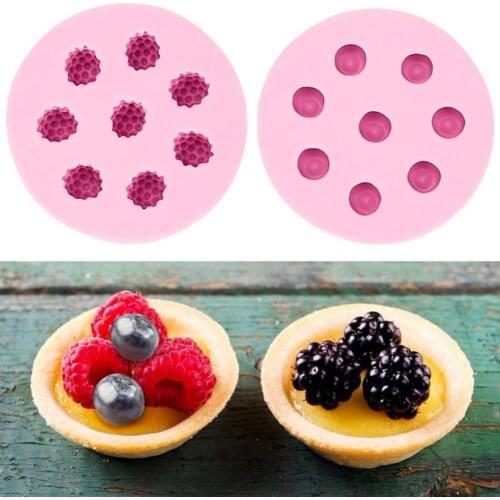 1pcs Imitate Raspberry Fondant Mould Non-stick Heat-resistant Silicone DIY 3D Fruit Shape Chocolate Dessert Mold for Cake Making