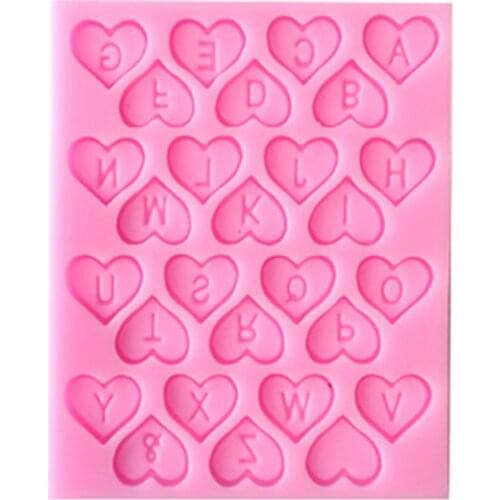 1PCS 3D Heart Letters Shape Cake Mold Cake Decorating Tools Mold Liquid Silicone Mold For Fondant Silicone Cake Tools E472