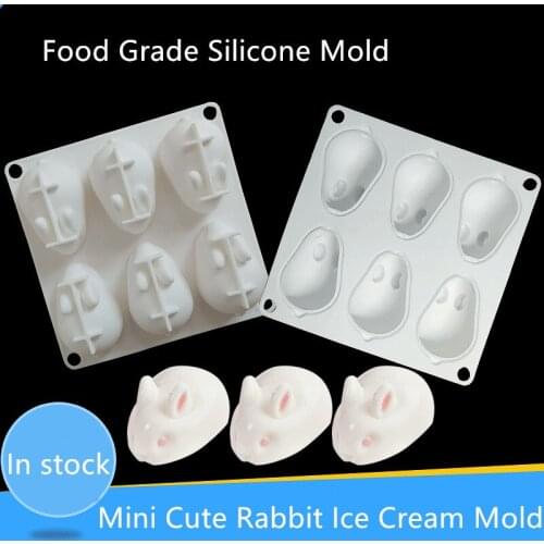 3D Creative Food Grade Silicone Rabbit Ice Cream Mold Mousse Cake Chocolate baking utensils cake decor chocolate mold