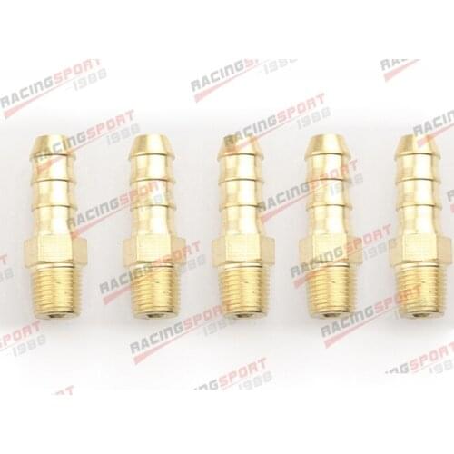 5PCS 8mm Male Brass Hose Barbs Barb To 1/8" NPT Pipe Male Thread