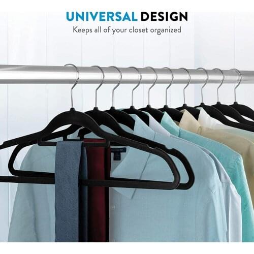 5 PCs Household Plastic Clothes Hangers Black Anti Slip tie Clothes Hangers Storage Bedroom Outdoor 45x 23.5cm