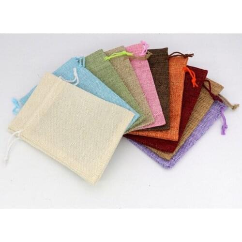 5Pcs/lot Colorful Fabric Gift Bag and Packaging Drawstring Pouches For Jewelry Finding Wedding Engagement DIY Accessories