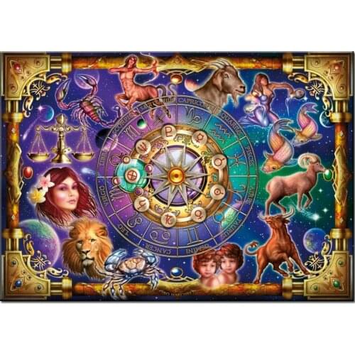 5D Diamond Embroidery Sale 12 constellations Diamond Painting Mosaic DIY Full Square round Cross Stitch Drill Rhinestones N1221