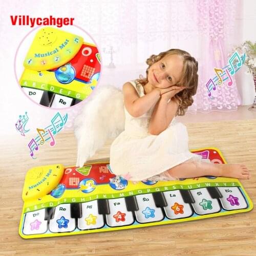 70x27CM Baby Piano Mats Musical Carpets with 8 Keys & 6 Animals Sound Touch Play Musical Carpet Mat Educational Toys for Kids