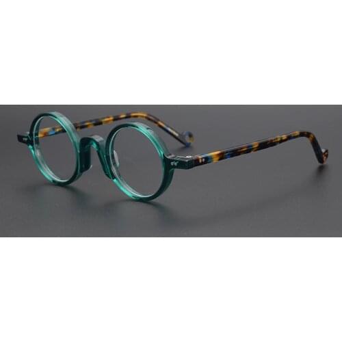 Acetate Transparent Round Glasses Men Vintage Small Eyeglasses Frame Women Optical Prescription Spectacle Frames Clear Eyewear