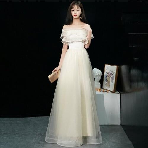 Beige Evening Dresses Boat Neck Empire Short Sleeves Plus size A-line Floor-length Ruched Lace New Woman Formal Party Dress A324