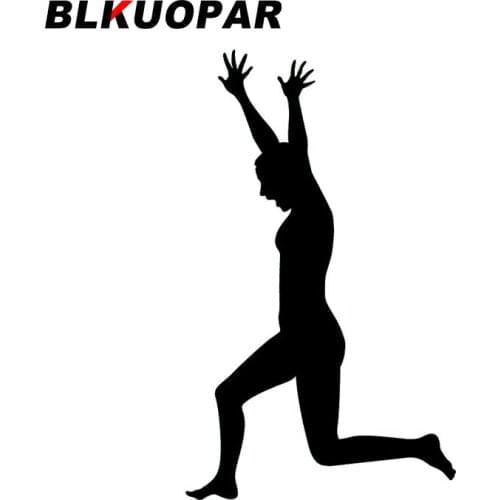 BLKUOPAR for Girl Jumping Silhouette Car Stickers Vinyl Material Decals Surfboard Waterproof Bumper Sunscreen Custom Printing