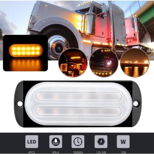 DC12-24V 36W 12LED Car Truck Motorcycle Emergency Beacon Warning Hazard Flash Strobe Underbody Turn Light Bar Amber