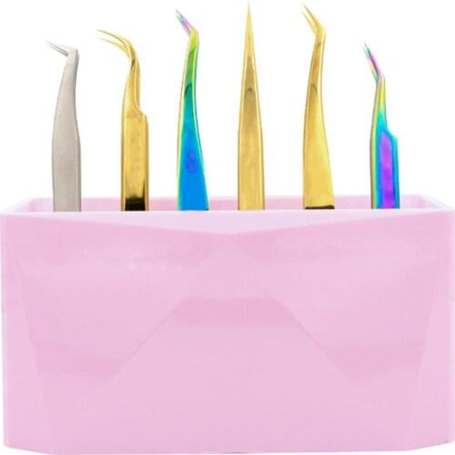 Eyelash Tweezer Storage Holder 6 Holes Pliers Organizer Convenient Stand Lash Extension Tools