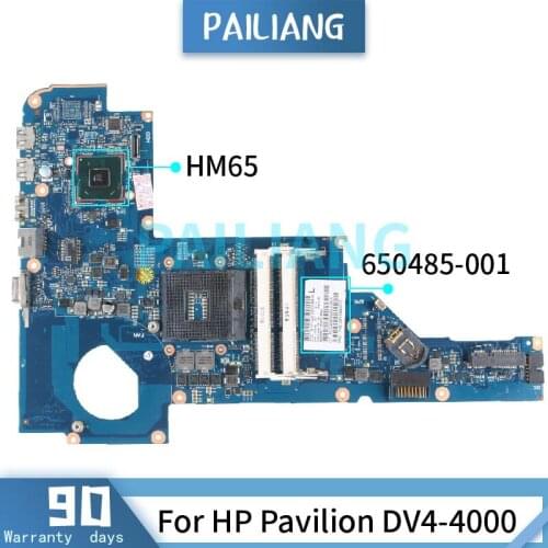 For HP Pavilion DV4-4000 Mainboard HM65 650485-001 DDR3 Laptop motherboard tested OK