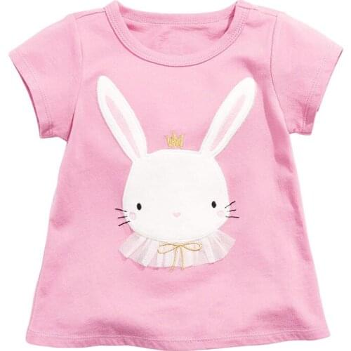 Girls T-Shirts Summer Children Cotton Short Sleeves Clothing Kids Tee Toddler Shirts Baby Girl Cartoon Animals T-Shirt