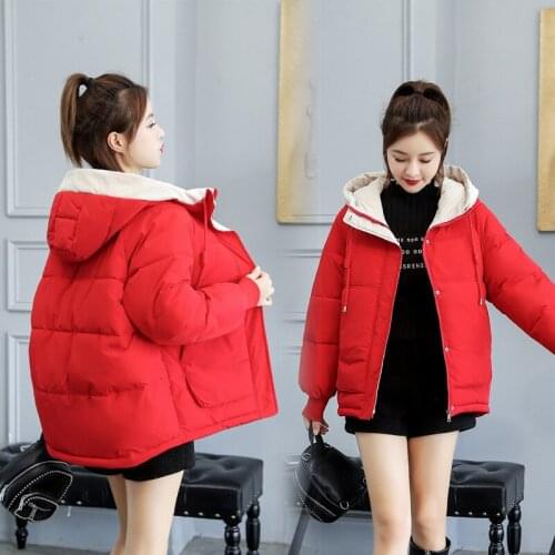 2020 Women Winter Hooded Warm Coat Plus Size Short Cotton padded Jacket Female Thicked Down Parka Coat Ladies Basic Outwear 1395