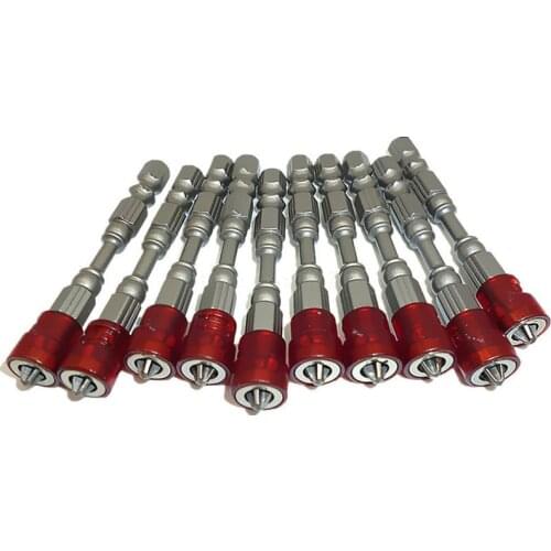 10pcs 65mm Magnetic Screwdriver Bit 1/4" Hex Shank Depth Stop Ph2 Phillips Screw Driver Bit For Hand Tools