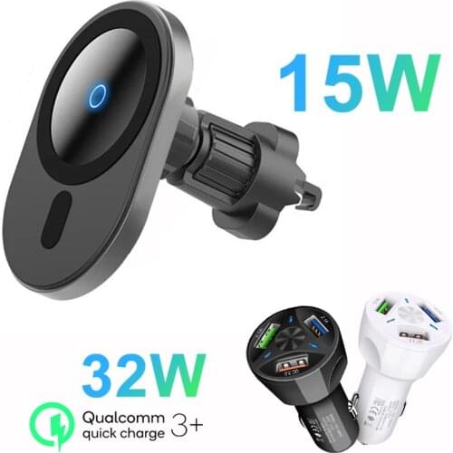 Magnetic QI Car Wireless Charger Phone Holder Dashboard Air Vent Bracket For IPhone 12 11 Pro X XR XS Max Samsung S10 S20 S9 S8