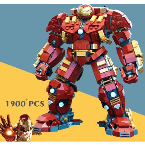 NEW 1900PCS MK 44 Hulkbuster Marveled Avengered Superheroes Iron Man Robot Figures Ideas Building Brick Block Gift Toy