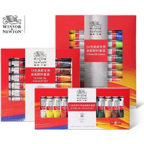 WINSOR & NEWTON Professional 12/18/24 Colors 12 ML Tube Oil Paints Art For Artists Canvas Pigment Art Supplies Drawing Set