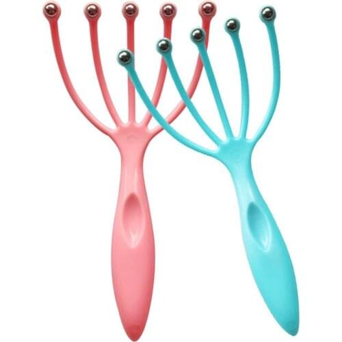 Five-Jaw Ball Head Massager Manual Scratch Head Grabber Plastic Scalp Massage Claw Professional Fashion Massager for Head