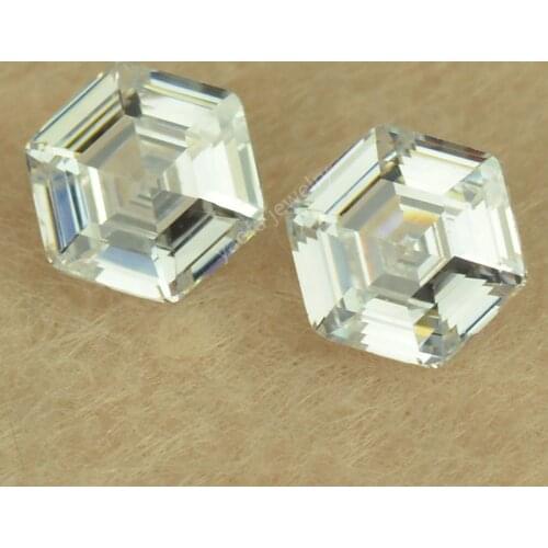 Wholesale Zircon 3*3~12*12mm 5A White Sharp Bottomed Hexagon Shape Cut Synthetic Cubic Zirconia Stone Loose Hexagonal CZ Gems