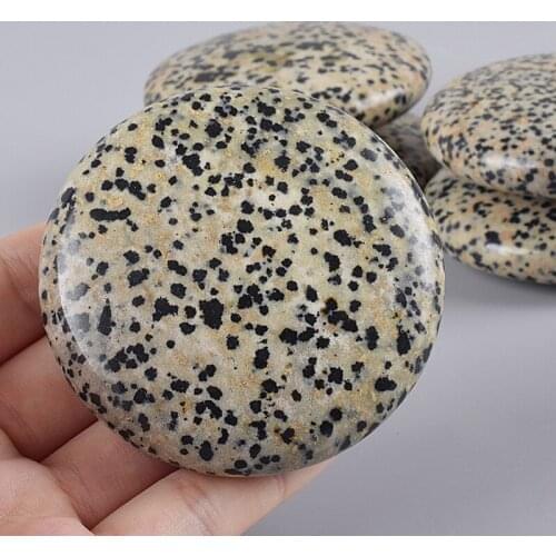 6*2 cm Palm Stone Dalmatian Chakra Decor Feng shui Natural Crystal Mineral Quartz Meditation Spiritual Healing Energy Stone