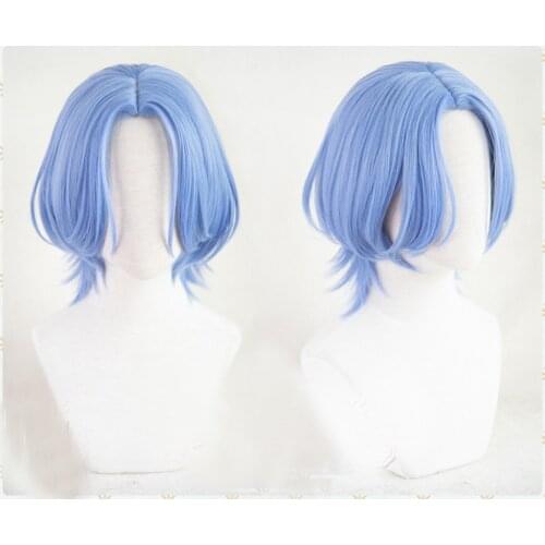 Anime SK∞ Langa Hasegawa Cosplay Wig SK8 the Infinity SK Eight Blue Short Middle Parting Heat Resistant Hair Wigs + Wig Cap