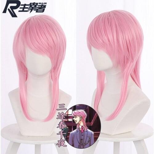 Anime Tokyo Revengers Sanzu Haruchiyo Cosplay Wig Mixed Light Pink Mid-length Long Hair Halloween Christmas Fancy Party