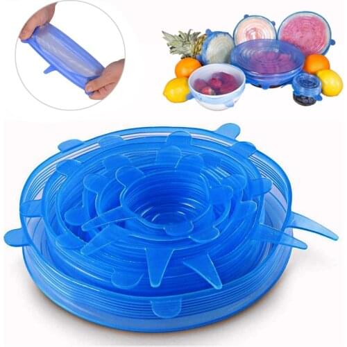 Silicone Stretch Lids Food Silicone Cover Cap Reusable Food Wrap Covers Pot Lid Silicone Lid Cover Cooking Food Fresh Bowl Cover