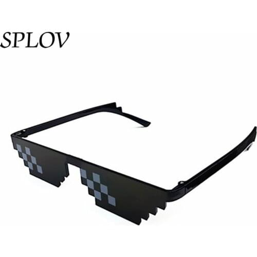 Stylish Mosaic Sunglasses Men Women Pixelated Pattern Sun Glasses Hip Hop Cyber Celebrity Live Broadcast Eyewear Party Gifts