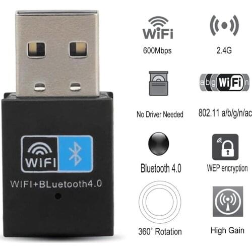 WIFI Bluetooth Adapter Fast Compact Wireless Network WIFI Dongle with Flexible Powerful Antenna Receiver Transmitter