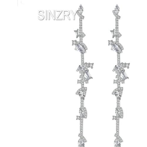 SINZRY summer jewelry Hot cubic zirconia geometry stud earrings fashion brilliant handmade earrings for women