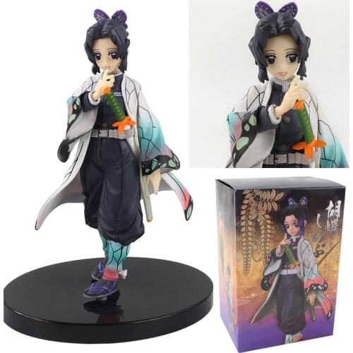 15cm Cartoon Demon Slayer Kimetsu No Yaiba Kochou Shinobu Standing Comic Figurine PVC Action Figure Decoration Model Toys