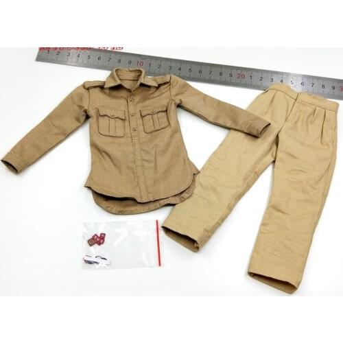 1/6th WWII 1942 Model UD9003 British Colonel Mayne Royal Air Service Regiment Combat Shirt Coat Pants For 12inch Doll Action