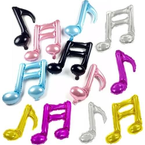 5/10pcs Colorful Music Single Double Notes Balloons Festival Birthday Musical Motes Aluminum Foil Balloon Event Party Supplies