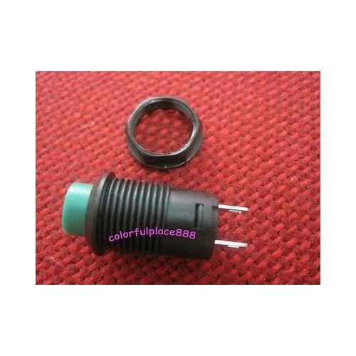 50pcs, Green Locking Latching OFF- ON Push Button Car/Boat Switch 12mm