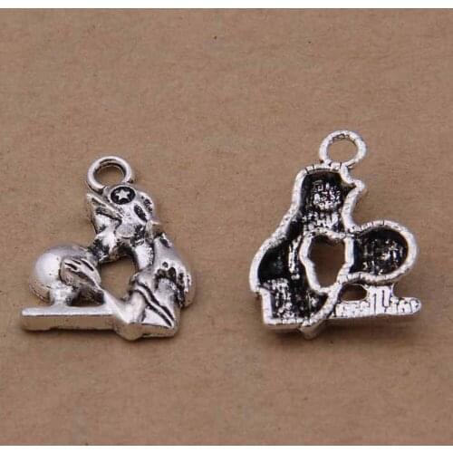 Free Ship 200 pcs Antique silver girl charms pendant 15x21mm