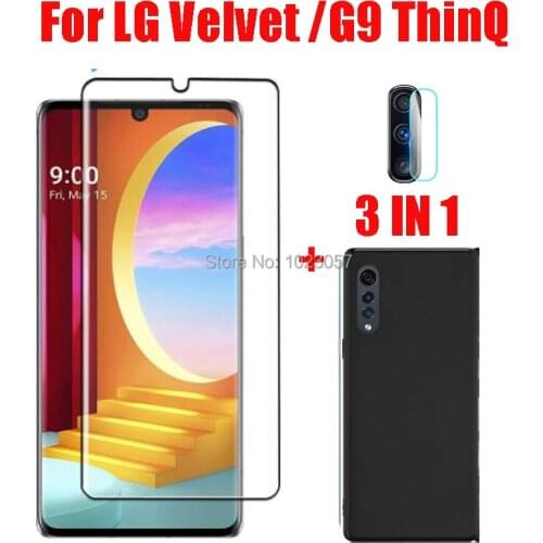 3-in-1 Case + Camera Tempered Glass On For LG Velvet 5G LM-G900N LM-G900E ScreenProtector Glass For LG Velvet 5G G9 2.5D Glass