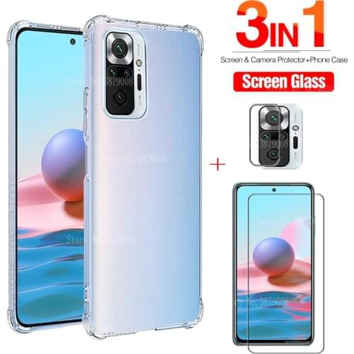 Case For Xiaomi Redmi Note 10s Screen Protector Redmi note 10 not10 s 10 pro max 10pro Light Camera Lens Glass Soft Shell Cover
