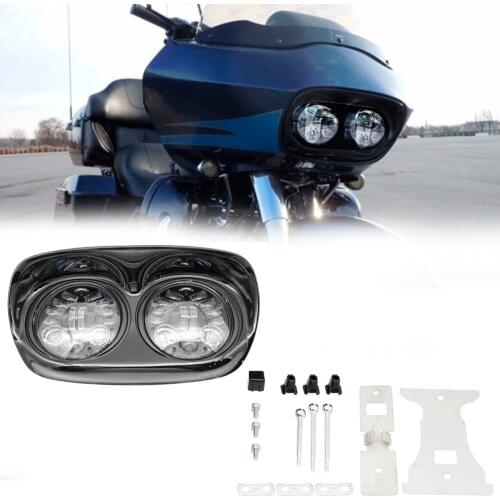 Black Led Motorcycle Headlight High/Low Beam Double Headlamp Led Moto Parking Light Turn Left Right Lamps for Harley Road Glide