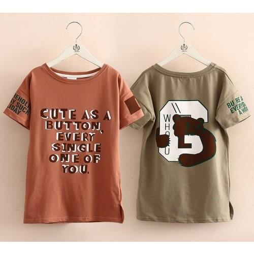 Baby Long Short-Sleeved T-shirt 2021 Summer Korean Version of the Girls' Clothing Childrens Bottoming Shirt