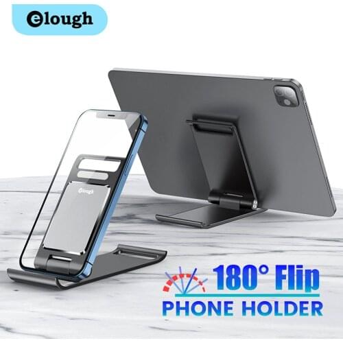 Elough Desk Phone Holder 180 Flip Phone Tablet Stand For iPhone iPad Samsung Xiaomi Poco Adjustable Mobile Phone Holder Support