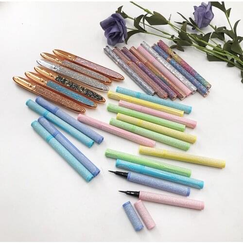 Custom Private Label Eyeliner Self-adhesive Eye Liner Candy/Sliver/Gold Colors Pen Waterproof Black Liquid Eyeliner Makeup Tools