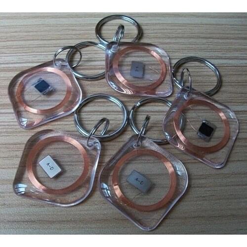 ISO14443A MF1S50 keyfobs Clean keychains tags 100pcs/Lots