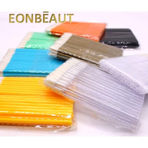 200 Pcs Colorful Disposable Eyelash Extension Tools Lip Brushes Cotton Swab Lash Clean Brush Individual Gloss Wand Cosmetic Tool