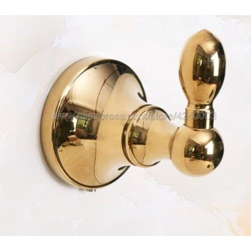 Robe Hook,Clothes Hook Brass Gold Finish,Elegant Bathroom Hardware Robe Hooks,Bathroom Accessories Kba882